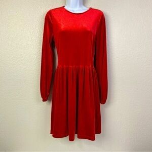 Copper Key Red Velour Holiday Dress Size S